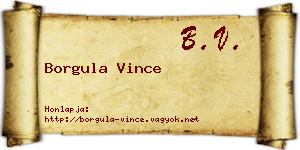 Borgula Vince névjegykártya